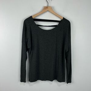 Champion Grey Athletic Open Back Long Sleeve Top S